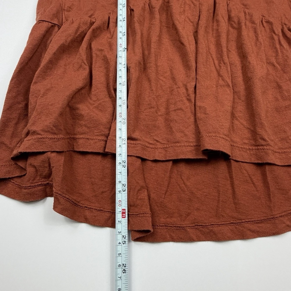 Anthropologie t.la Rust Orange Peplum Top Women's Small Cotton Modal - Picture 10 of 10